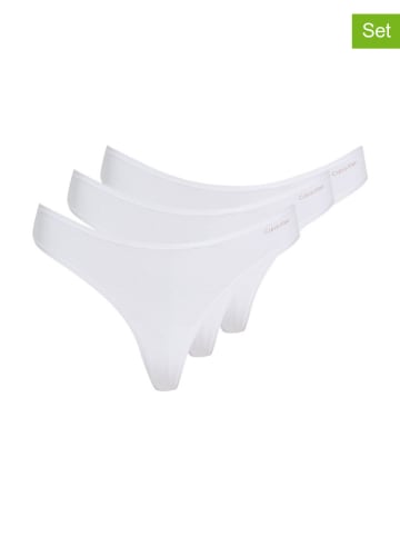 CALVIN KLEIN UNDERWEAR Stringi (3 pary) w kolorze białym