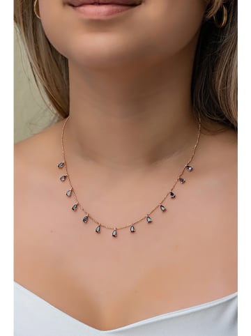 Heliophilia Silber-Halskette mit Edelsteinen - (L)42 cm
