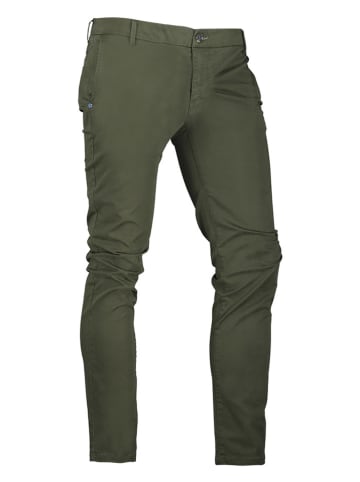 NEW ZEALAND AUCKLAND Spodnie chino "Napier Satin" w kolorze khaki