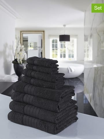 Good Morning 8-częściowy zestaw ręczników w kolorze antracytowym