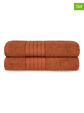 Good Morning Ręczniki prysznicowe (2 szt.) w kolorze pomarańczowym
