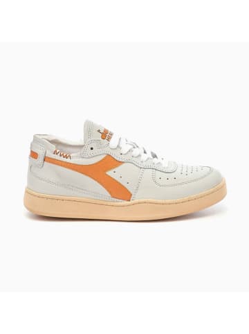 Diadora Leder-Sneakers in Creme/ Orange