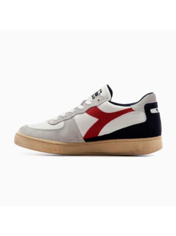 Diadora Skórzane sneakersy w kolorze biało-szaro-czerwonym