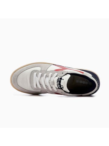 Diadora Skórzane sneakersy w kolorze biało-szaro-czerwonym