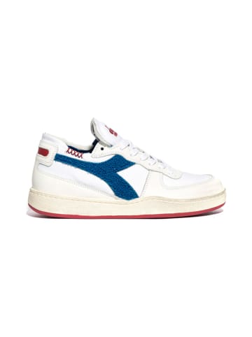 Diadora Leder-Sneakers in Weiß/ Rot/ Blau