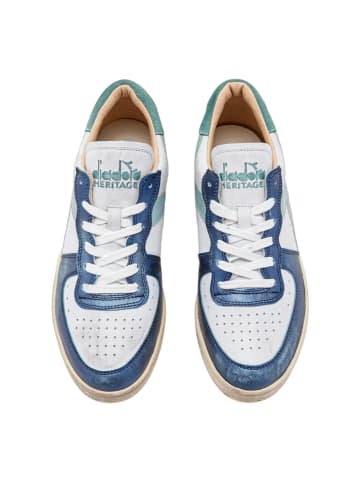 Diadora Leren sneakers wit/blauw/turquoise