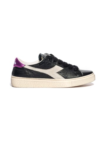 Diadora Leren sneakers zwart/paars/crème