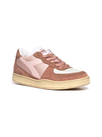 Diadora Leder-Sneakers in Hellbraun/ Rosa/ Weiß