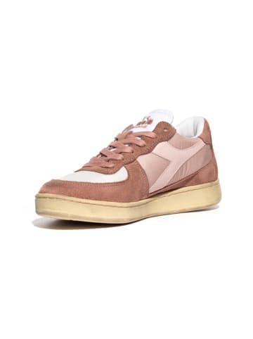 Diadora Leder-Sneakers in Hellbraun/ Rosa/ Weiß