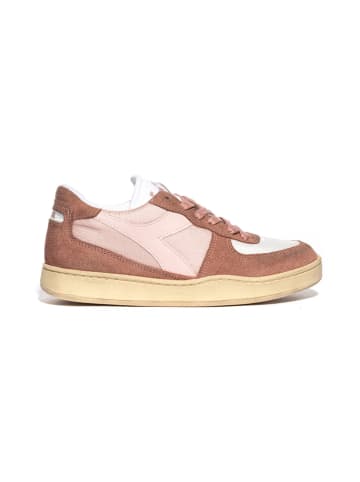 Diadora Leder-Sneakers in Hellbraun/ Rosa/ Weiß