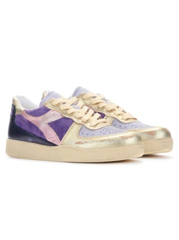 Diadora Skórzane sneakersy w kolorze złoto-fioletowym