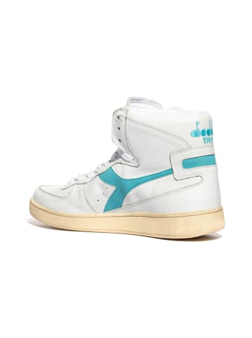 Diadora Leren sneakers wit/turquoise