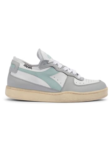 Diadora Leren sneakers wit/grijs/turquoise