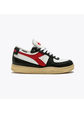 Diadora Skórzane sneakersy w kolorze biało-czarno-czerwonym