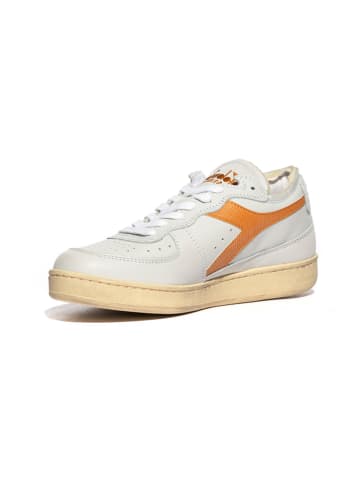Diadora Skórzane sneakersy w kolorze biało-pomarańczowym