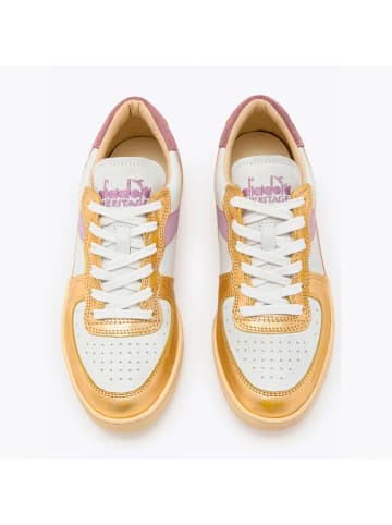 Diadora Skórzane sneakersy w kolorze złoto-biało-jasnoróżowym