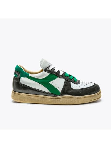 Diadora Skórzane sneakersy w kolorze biało-zielono-czarnym