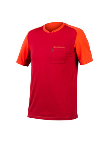 ENDURA Koszulka kolarska "GV500 Foyle Tech" w kolorze pomarańczowo-czerwonym