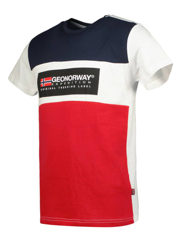 Geographical Norway Koszulka "Jolem" w kolorze biało-czerwono-granatowym