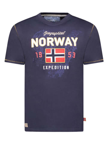 Geographical Norway Koszulka "Juitre" w kolorze granatowym