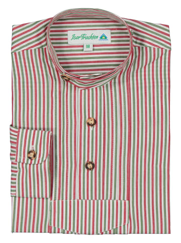 Isartrachten Trachtenhemd in Rot/ Grün/ Weiß