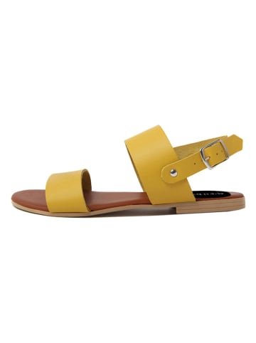 Studio 88 Skórzane sandały w kolorze żółtym