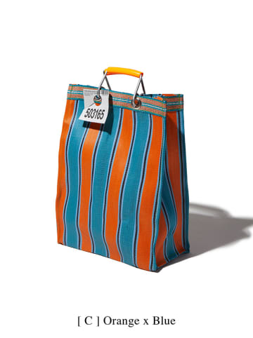 Novita Torba w kolorze pomarańczowo-niebieskim na zakupy - 30 x 40 x 15 cm