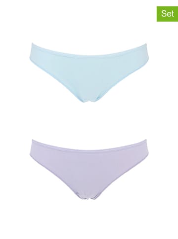COTONELLA 2-delige set: slips lichtblauw/paars