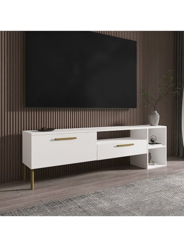 Scandinavia Concept TV-Regal "Parion" in Weiß/ Gold - (B)150 x (H)47 x (T)35 cm
