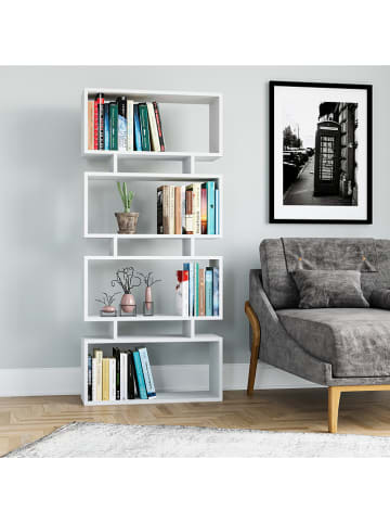 Scandinavia Concept Boekenkast "Langdon" wit - (B)72 x (H)161 x (D)25 cm