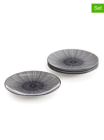 Brandt 4er-Set: Dessertteller in Weiß/ Schwarz - Ø 19,2 cm