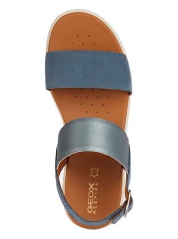 Geox Skórzane sandały "Xand" w kolorze niebieskim na obcasie