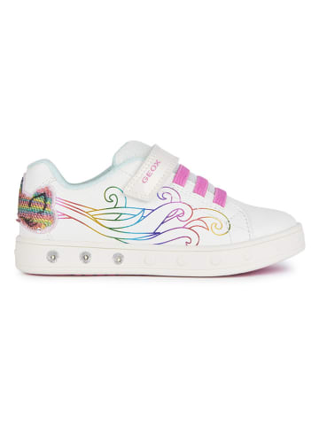 Geox Sneakersy "Lights - Skylin" w kolorze białym ze wzorem