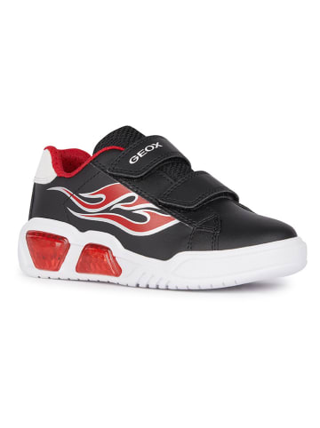 Geox Sneakersy "Lights - Illuminus" w kolorze czarno-czerwonym