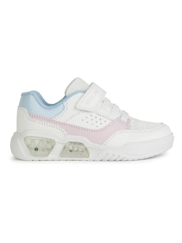 Geox Sneakers "Lights - Illuminus" wit/lichtblauw/lichtroze