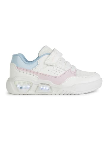Geox Sneakersy "Lights - Illuminus" w kolorze biało-błękitno-jasnoróżowym