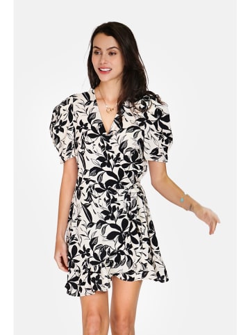 ASSUILI Kleid in Creme/ Schwarz