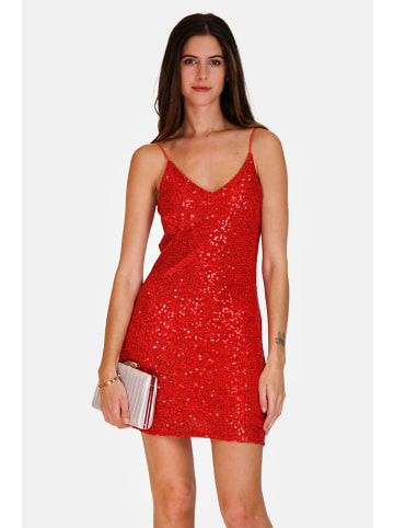 ASSUILI Sukienka cekinowa w kolorze czerwonym