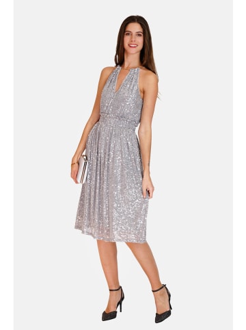 ASSUILI Paillettenkleid in Silber