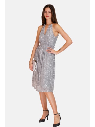 ASSUILI Paillettenkleid in Silber
