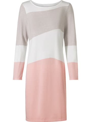Heine Kleid in Weiß/ Pink/ Hellgrau