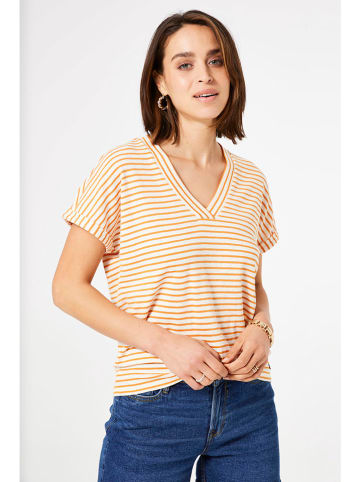 Garcia Shirt in Orange/ Weiß