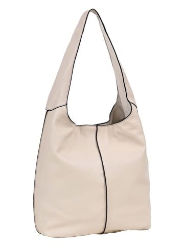 FREDs BRUDER Leder-Schultertasche in Creme - (B)40 x (H)33 x (T)10 cm