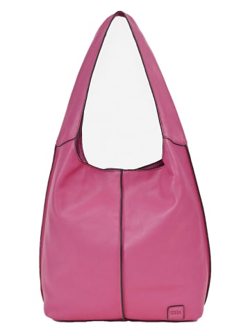 FREDs BRUDER Skórzana torebka w kolorze różowym - 40 x 33 x 10 cm