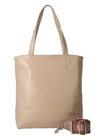 FREDs BRUDER Leren schoudertas beige - (B)34 x (H)32 x (D)16 cm