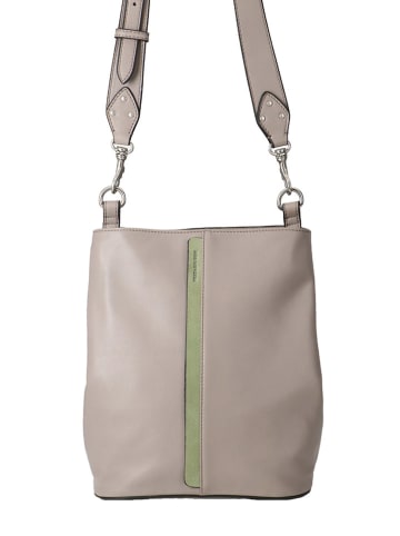 FREDs BRUDER Leder-Umhängetasche "Shea" in Taupe - (B)25 x (H)28 x (T)18 cm