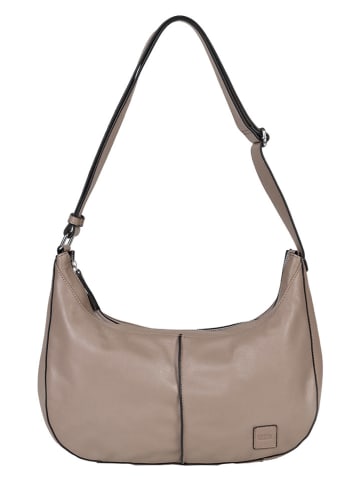 FREDs BRUDER Leder-Schultertasche in Taupe - (B)37 x (H)22 x (T)8 cm