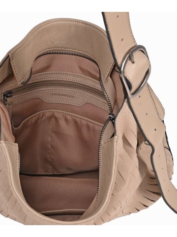 FREDs BRUDER Leder-Schultertasche in Beige - (B)33 x (H)32 x (T)17 cm