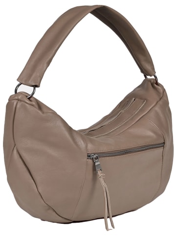 FREDs BRUDER Leder-Shopper in Taupe - (B)50 x (H)28 x (T)10 cm