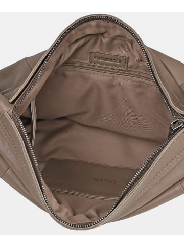FREDs BRUDER Leder-Shopper in Taupe - (B)50 x (H)28 x (T)10 cm